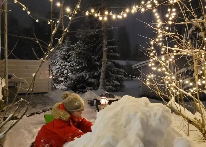 Quiet With Sauna Near Santas Village アパート *